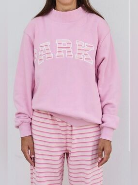 PARKE NWT PINK STRIPED MOCK NECK SWEATSHIRT